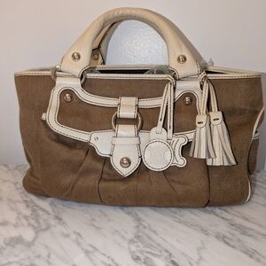 Celine Brown and Cream Boogie Bag